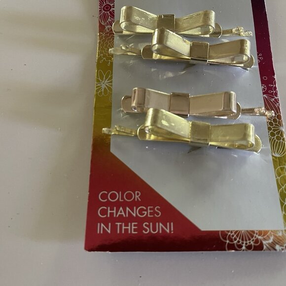 Del Sol Bow Color Changing Hair Pins Clips Changes In The Sun NEW - Picture 5 of 11
